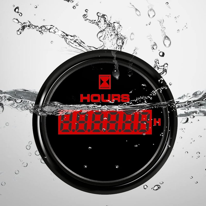 DunkTeam 52mm(2") Hour Meter Hour Gauge Timer Gauge 7 Color Backlight for Marine Boat Car Motorcycle 9-32V Waterproof IP68 - Image 3